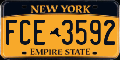 NY license plate FCE3592