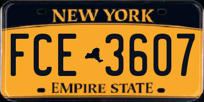 NY license plate FCE3607
