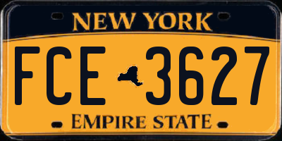 NY license plate FCE3627
