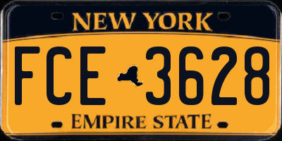 NY license plate FCE3628