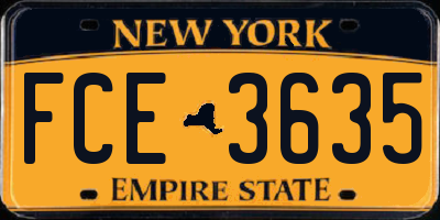 NY license plate FCE3635