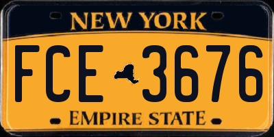 NY license plate FCE3676