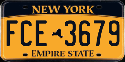 NY license plate FCE3679