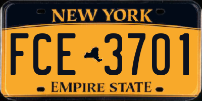 NY license plate FCE3701