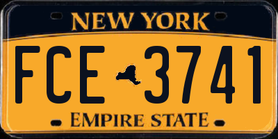 NY license plate FCE3741