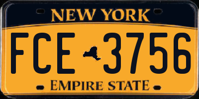 NY license plate FCE3756