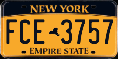 NY license plate FCE3757