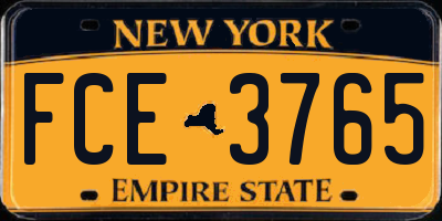 NY license plate FCE3765
