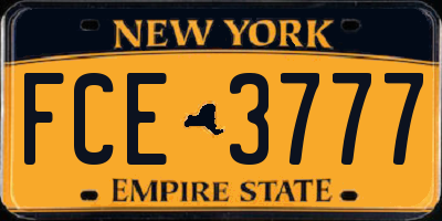 NY license plate FCE3777