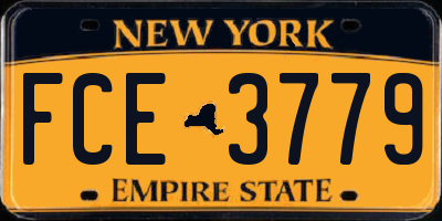 NY license plate FCE3779