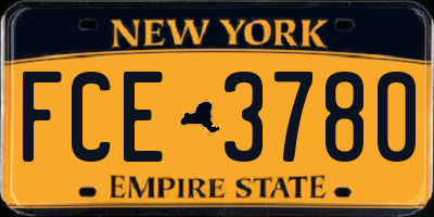 NY license plate FCE3780