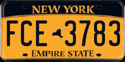 NY license plate FCE3783