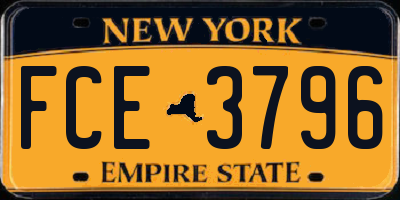 NY license plate FCE3796