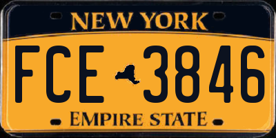 NY license plate FCE3846