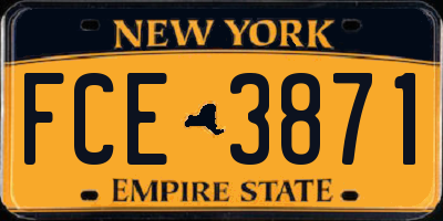 NY license plate FCE3871