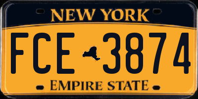 NY license plate FCE3874