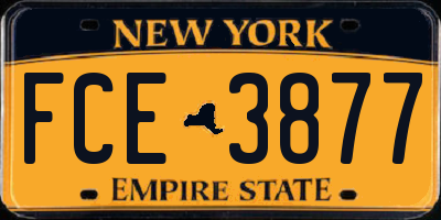 NY license plate FCE3877