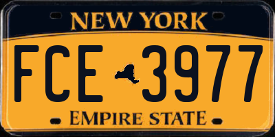 NY license plate FCE3977