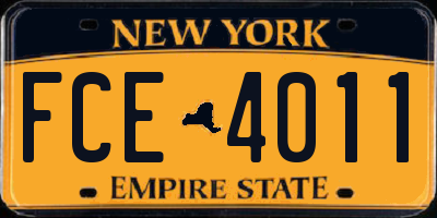 NY license plate FCE4011