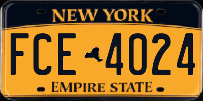 NY license plate FCE4024