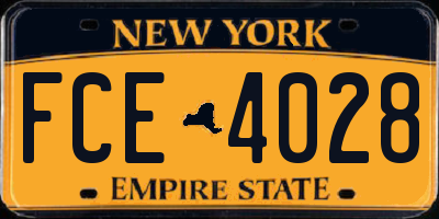 NY license plate FCE4028