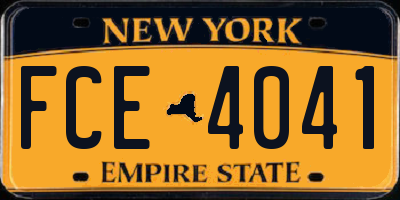 NY license plate FCE4041