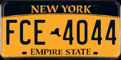 NY license plate FCE4044