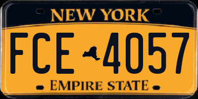 NY license plate FCE4057