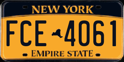 NY license plate FCE4061