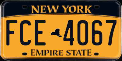 NY license plate FCE4067