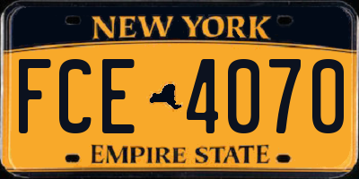 NY license plate FCE4070