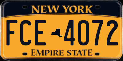 NY license plate FCE4072
