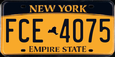 NY license plate FCE4075