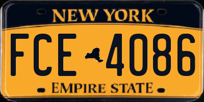 NY license plate FCE4086