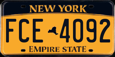 NY license plate FCE4092