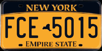 NY license plate FCE5015