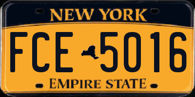 NY license plate FCE5016
