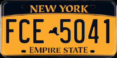 NY license plate FCE5041