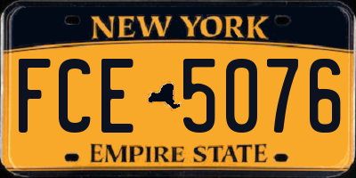 NY license plate FCE5076
