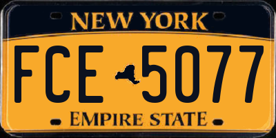 NY license plate FCE5077