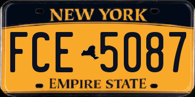 NY license plate FCE5087