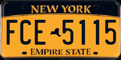 NY license plate FCE5115