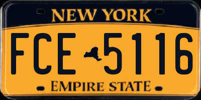 NY license plate FCE5116