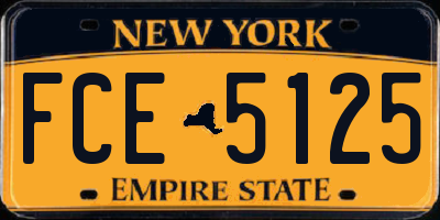 NY license plate FCE5125
