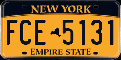 NY license plate FCE5131