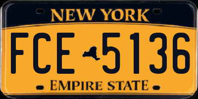 NY license plate FCE5136