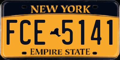 NY license plate FCE5141