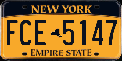 NY license plate FCE5147