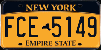 NY license plate FCE5149