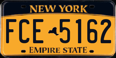 NY license plate FCE5162